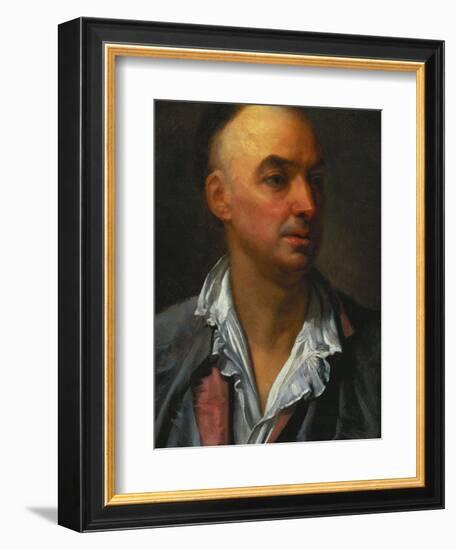 Portrait of Denis Diderot, Bust-Length, Wearing an Open, Lace-Collared, Shirt and Jacket-Jean-Baptiste Greuze-Framed Giclee Print