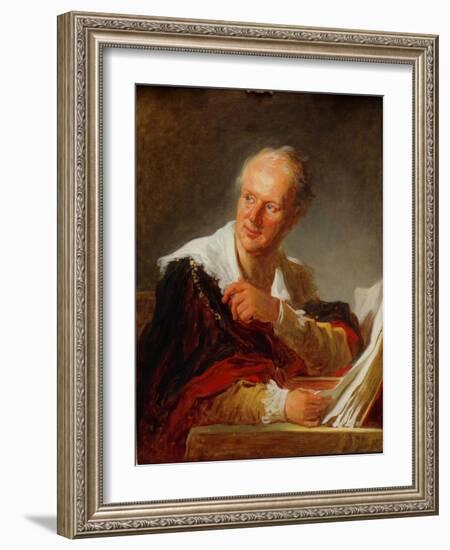 Portrait of Denis Diderot, Ca 1769-Jean-Honoré Fragonard-Framed Giclee Print