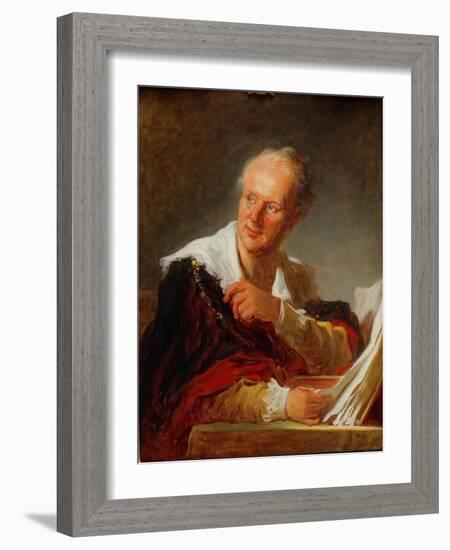 Portrait of Denis Diderot, Ca 1769-Jean-Honoré Fragonard-Framed Giclee Print