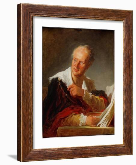 Portrait of Denis Diderot, Ca 1769-Jean-Honoré Fragonard-Framed Giclee Print