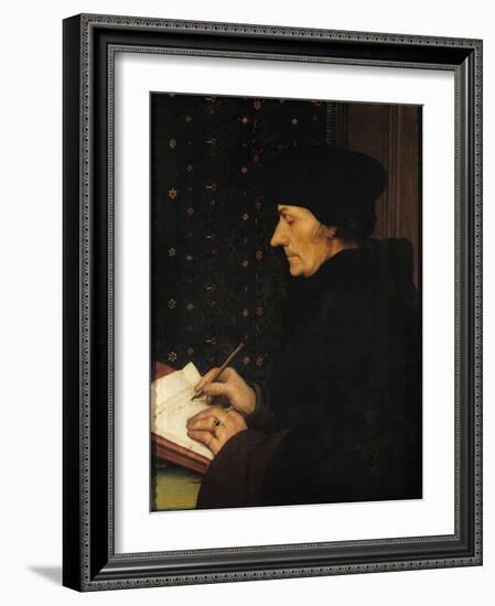 Portrait of Desiderius Erasmus (1466-1536)-Hans Holbein the Younger-Framed Giclee Print