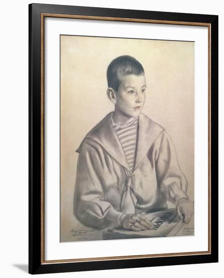 Portrait of Dmitri Dmitrievich Shostakovich-B. M. Kustodiev-Framed Giclee Print