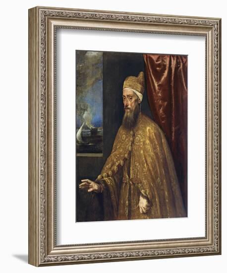 Portrait of Doge Francesco Venier-Titian (Tiziano Vecelli)-Framed Giclee Print