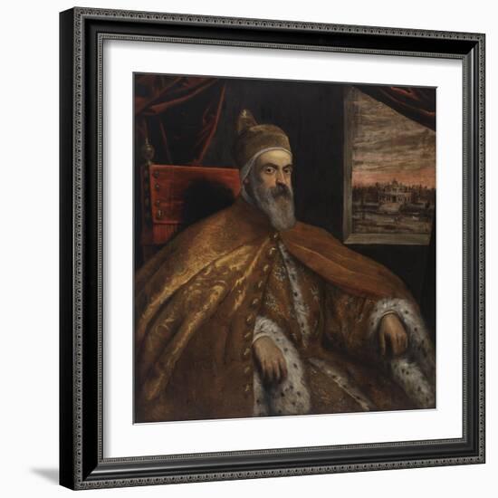 Portrait of Doge Marino Grimani, 1600-25-Jacopo Robusti Tintoretto-Framed Giclee Print