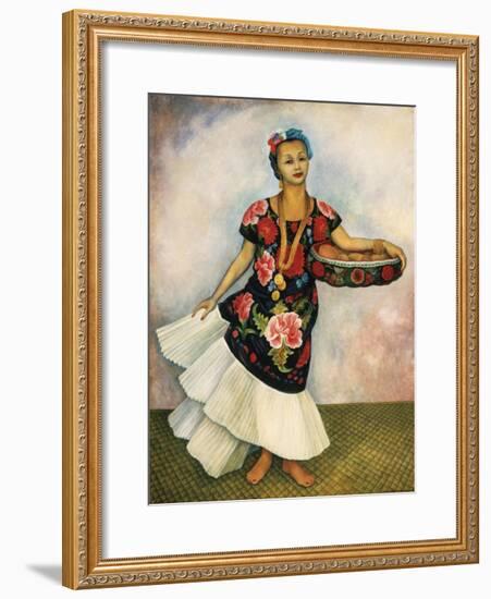 Portrait of Dolores Olmedo-Diego Rivera-Framed Art Print