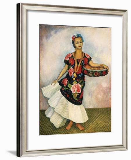 Portrait of Dolores Olmedo-Diego Rivera-Framed Art Print