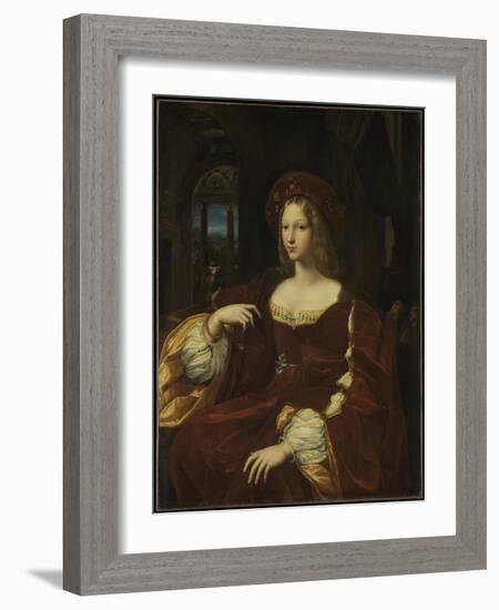 Portrait of Doña Isabel de Requesens y Enríquez de Cardona-Anglesola, c.1518-Giulio Romano-Framed Giclee Print