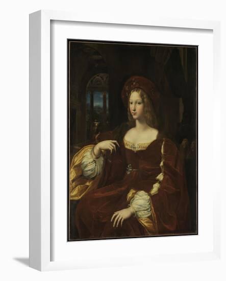 Portrait of Doña Isabel de Requesens y Enríquez de Cardona-Anglesola, c.1518-Giulio Romano-Framed Giclee Print