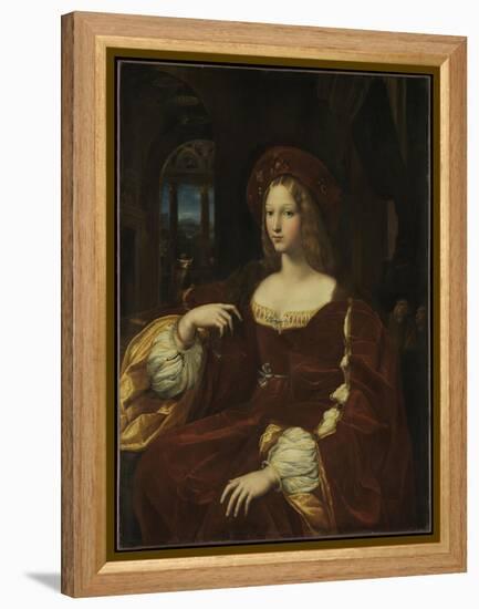 Portrait of Doña Isabel de Requesens y Enríquez de Cardona-Anglesola, c.1518-Giulio Romano-Framed Premier Image Canvas