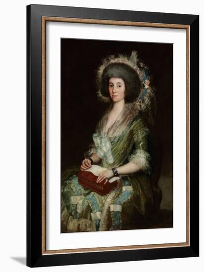 Portrait of Dona Manuela Camas, the Wife of Cean Bermudez - Peinture De Francisco De Goya (1746-182-Francisco Jose de Goya y Lucientes-Framed Giclee Print