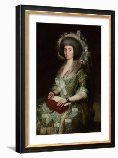 Portrait of Dona Manuela Camas, the Wife of Cean Bermudez - Peinture De Francisco De Goya (1746-182-Francisco Jose de Goya y Lucientes-Framed Giclee Print