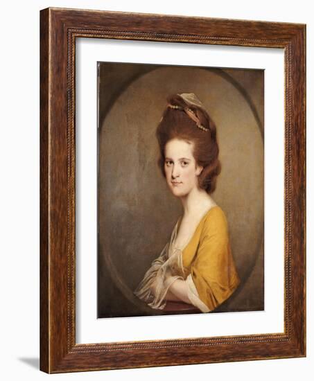 Portrait of Dorothy Hodges, Half Length, in a Yellow Dress-Joseph Wright of Derby-Framed Giclee Print