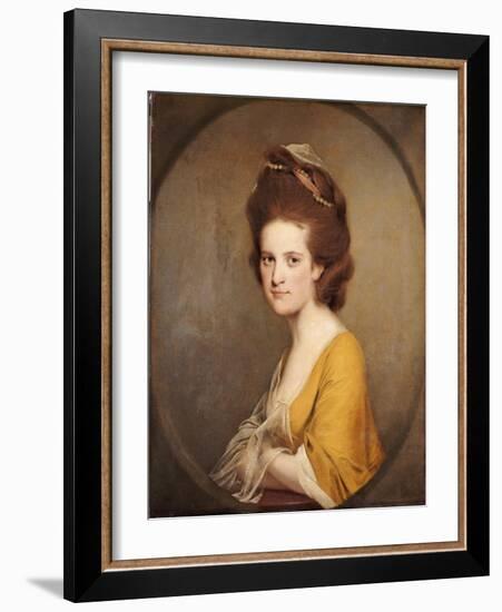 Portrait of Dorothy Hodges, Half Length, in a Yellow Dress-Joseph Wright of Derby-Framed Giclee Print