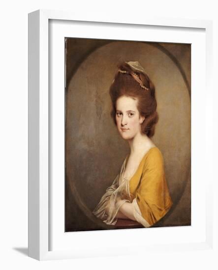 Portrait of Dorothy Hodges, Half Length, in a Yellow Dress-Joseph Wright of Derby-Framed Giclee Print