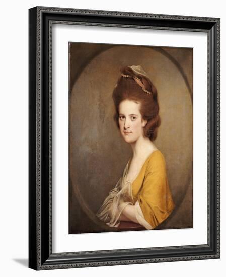 Portrait of Dorothy Hodges, Half Length, in a Yellow Dress-Joseph Wright of Derby-Framed Giclee Print