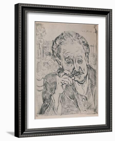 'Portrait of Dr. Gachet', c.1890, (1946)-Vincent van Gogh-Framed Giclee Print