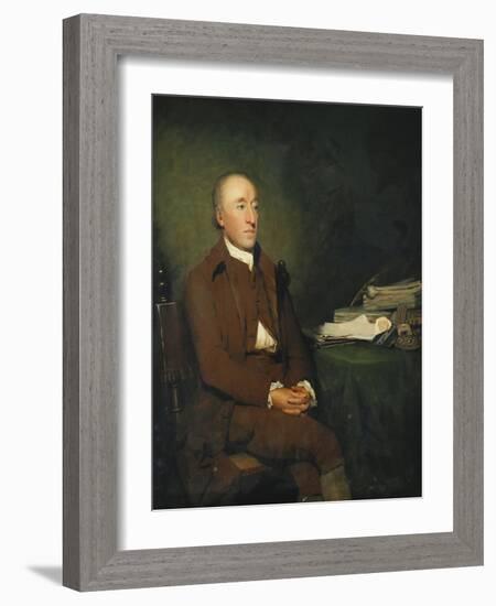 Portrait of Dr James Hutton, a Pile of Geological Specimens on the Table Beside Him-Sir Henry Raeburn-Framed Giclee Print