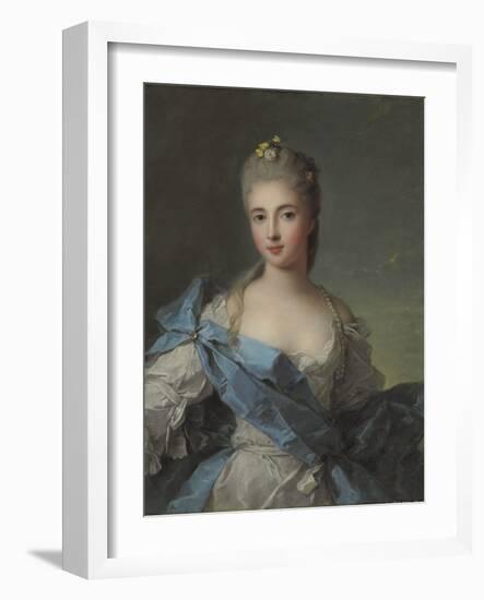 Portrait of Duchesse De La Rochefoucauld-Jean-Marc Nattier-Framed Premium Giclee Print