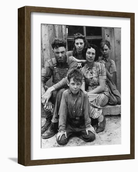 Portrait of Dust Bowl Farmer John Barnett and His Family-Alfred Eisenstaedt-Framed Photographic Print