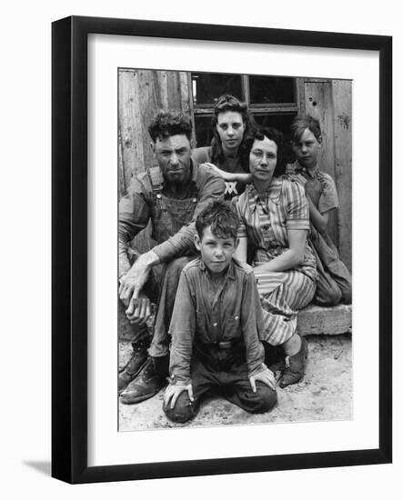 Portrait of Dust Bowl Farmer John Barnett and His Family-Alfred Eisenstaedt-Framed Photographic Print