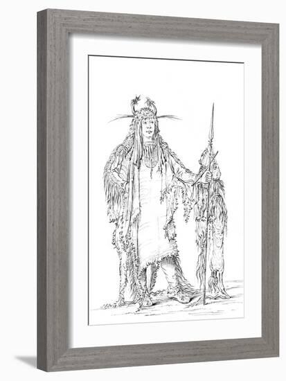 Portrait of 'Eagle Ribs, Native American Man, 1841-Myers and Co-Framed Premium Giclee Print