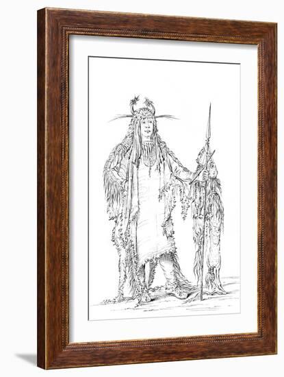 Portrait of 'Eagle Ribs, Native American Man, 1841-Myers and Co-Framed Premium Giclee Print