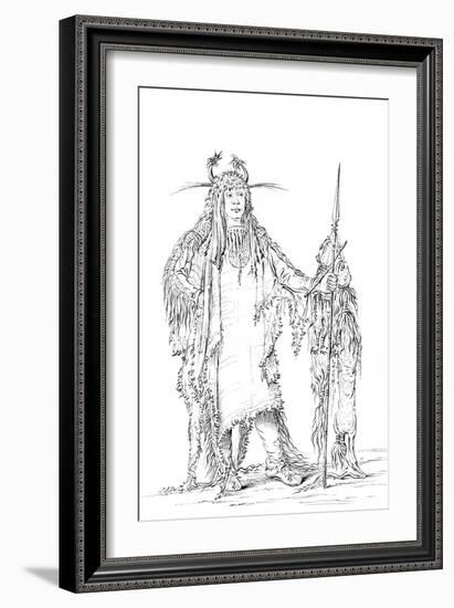 Portrait of 'Eagle Ribs, Native American Man, 1841-Myers and Co-Framed Premium Giclee Print