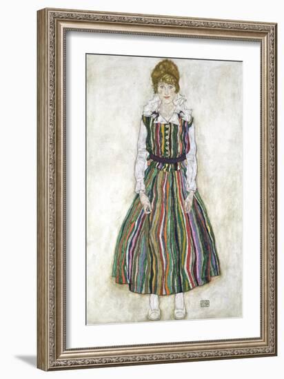 Portrait of Edith Schiele, the Artist's Wife, 1915-Egon Schiele-Framed Giclee Print