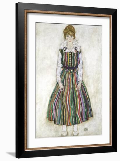 Portrait of Edith Schiele, the Artist's Wife, 1915-Egon Schiele-Framed Giclee Print