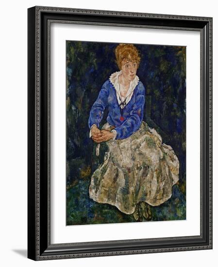 Portrait of Edith Schiele, the Artist's Wife, Seated, 139-Egon Schiele-Framed Giclee Print