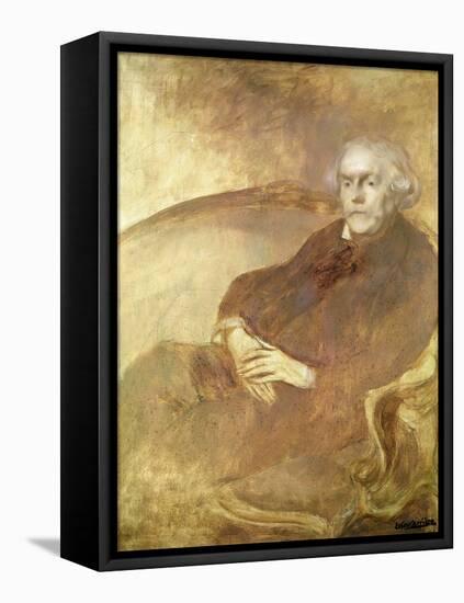 Portrait of Edmond De Goncourt (Oil on Canvas)-Eugene Carriere-Framed Premier Image Canvas
