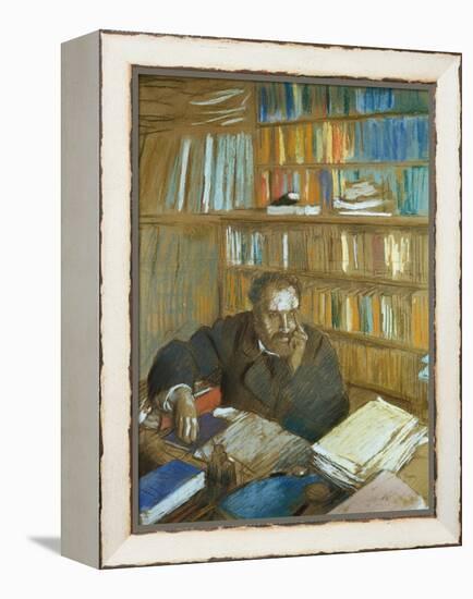Portrait of Edmond Duranty-Edgar Degas-Framed Premier Image Canvas
