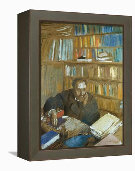 Portrait of Edmond Duranty-Edgar Degas-Framed Premier Image Canvas