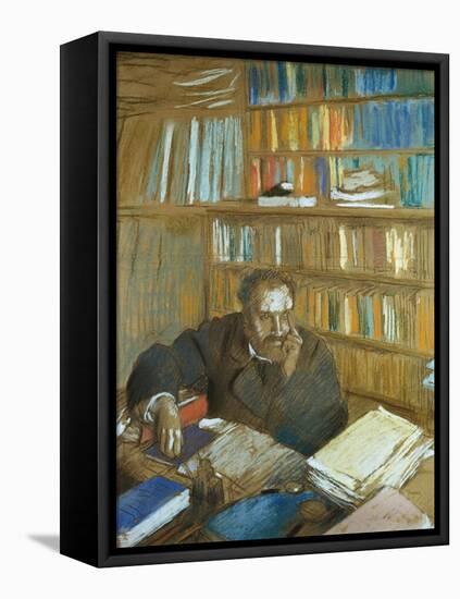 Portrait of Edmond Duranty-Edgar Degas-Framed Premier Image Canvas