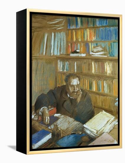 Portrait of Edmond Duranty-Edgar Degas-Framed Premier Image Canvas