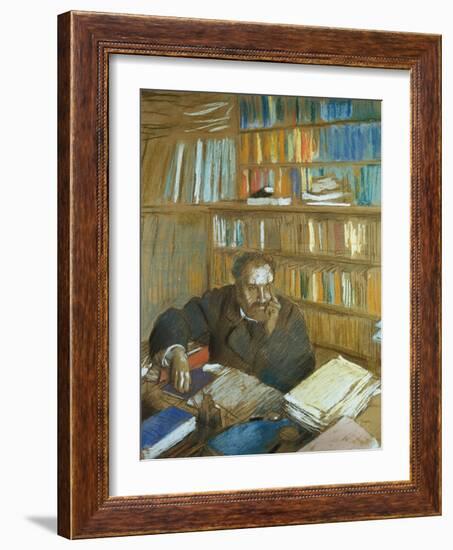 Portrait of Edmond Duranty-Edgar Degas-Framed Giclee Print