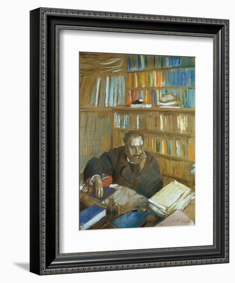 Portrait of Edmond Duranty-Edgar Degas-Framed Giclee Print