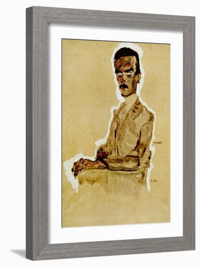 Portrait of Eduard Kosmack, Seated, 1910-Egon Schiele-Framed Giclee Print