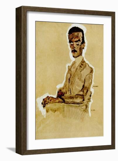 Portrait of Eduard Kosmack, Seated, 1910-Egon Schiele-Framed Giclee Print