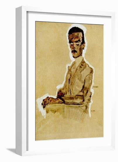 Portrait of Eduard Kosmack, Seated, 1910-Egon Schiele-Framed Giclee Print