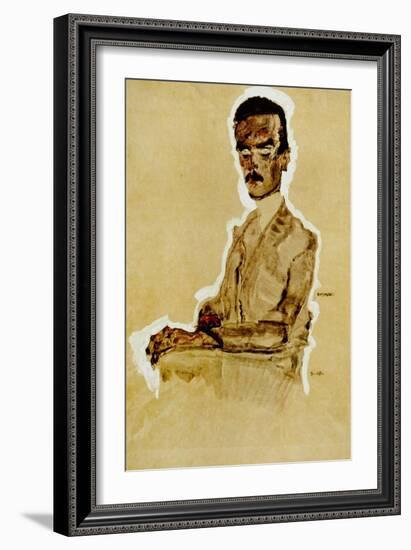 Portrait of Eduard Kosmack, Seated, 1910-Egon Schiele-Framed Giclee Print