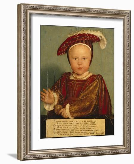 Portrait of Edward Prince of Wales, Later Edward VI, as a Child-Hans Holbein the Younger-Framed Giclee Print