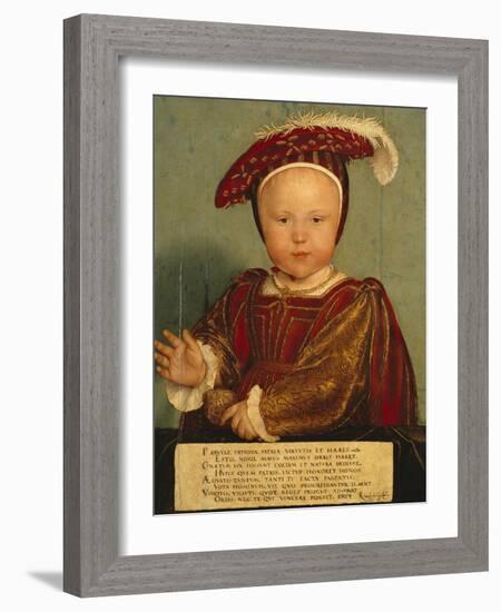 Portrait of Edward Prince of Wales, Later Edward VI, as a Child-Hans Holbein the Younger-Framed Giclee Print