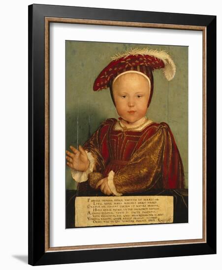 Portrait of Edward Prince of Wales, Later Edward VI, as a Child-Hans Holbein the Younger-Framed Giclee Print