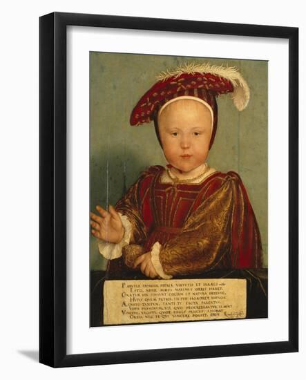 Portrait of Edward Prince of Wales, Later Edward VI, as a Child-Hans Holbein the Younger-Framed Giclee Print