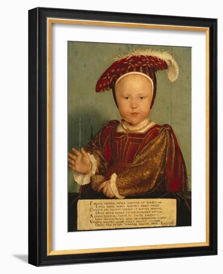 Portrait of Edward Prince of Wales, Later Edward VI, as a Child-Hans Holbein the Younger-Framed Giclee Print