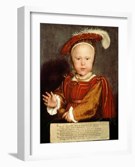 Portrait of Edward VI as a Child-Hans Holbein the Younger-Framed Giclee Print