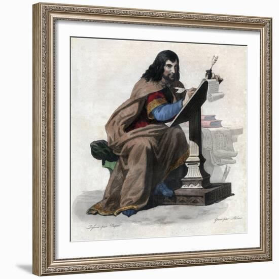 Portrait of Einhard (Eginhard, Einhart, Einard, Einhard) (775-840), Frankish scholar and courtier-French School-Framed Giclee Print