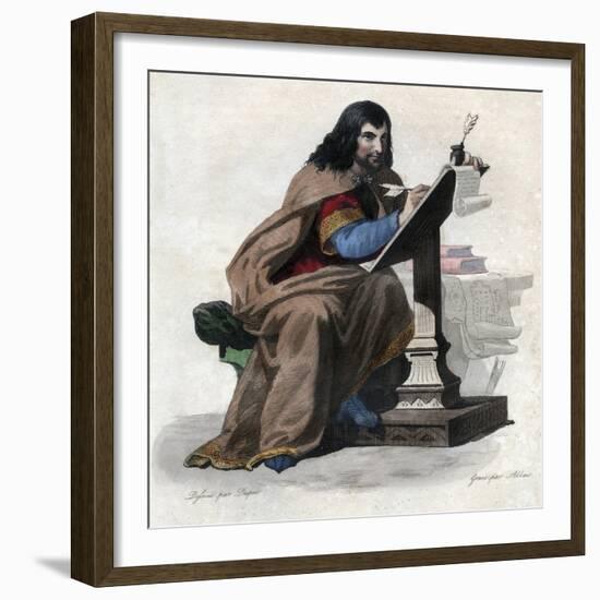 Portrait of Einhard (Eginhard, Einhart, Einard, Einhard) (775-840), Frankish scholar and courtier-French School-Framed Giclee Print