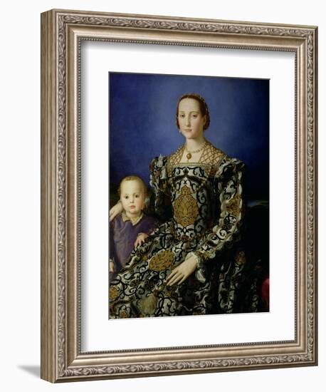 Portrait of Eleanor of Toledo and Her Son, Giovanni de Medici, c.1544-45-Agnolo Bronzino-Framed Giclee Print